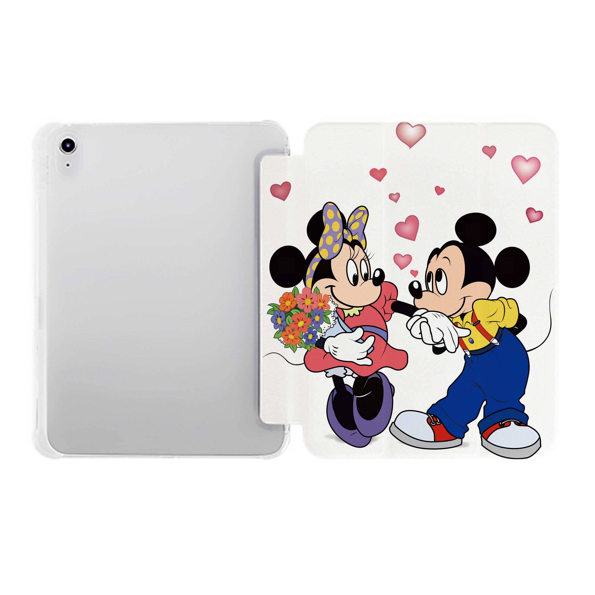 （画像用） ミッキーマウス Mickey Mouse IPad ケース ペン収納付き 三つ折りスタンド PUレザー×シリコン 対応機種9.5/10.5/10.9インチ